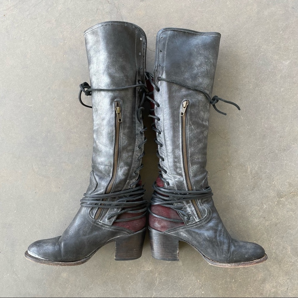 Freebird by Steven Grey-Black and Red Boots